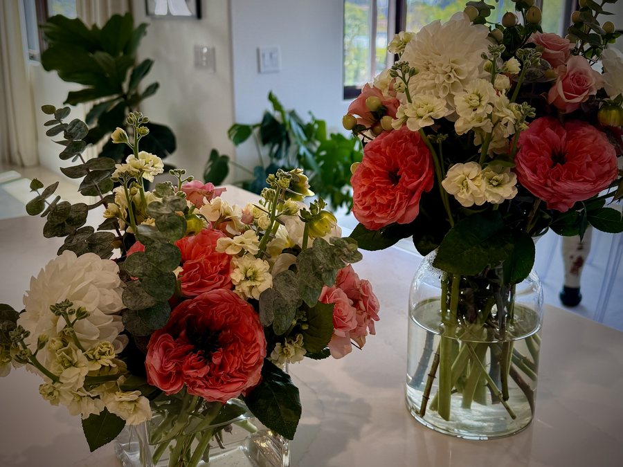 Valentine's Day arrangement — a lush, romantic composition
